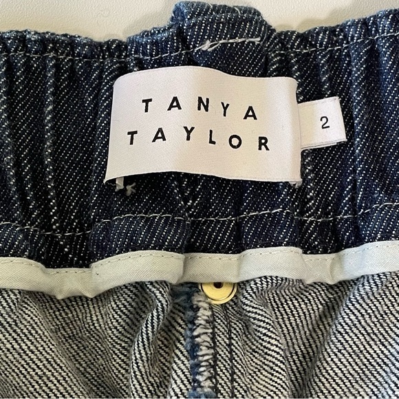 Tanya Taylor Jemma Pant High Waist Wide Leg Flare Denim Cropped Jean Indigo 2 - Picture 14 of 16
